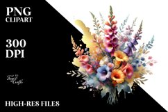 Colorful Bouquet with Foxglove | Clipart Product Image 1