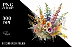 Colorful Bouquet with Foxglove | Clipart Product Image 1