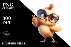 Playful Chicken with Sunglasses PNG Product Image 2