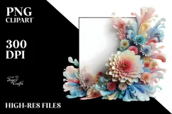 Glossy Zinnia Art, Pastel PNG Product Image 2