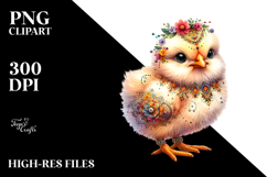 Resting Baby Chicken Watercolor PNG Product Image 2