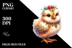 Resting Baby Chicken Watercolor PNG Product Image 2
