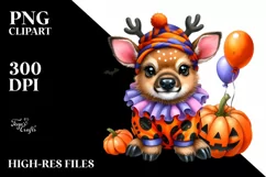 Cute Vibrant Baby Elk Halloween | Sublimation Clipart Product Image 3