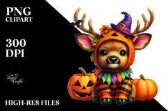 Cute Vibrant Baby Elk Halloween | Sublimation Clipart Product Image 3