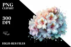 Shiny Rhododendron Watercolor PNG Product Image 3