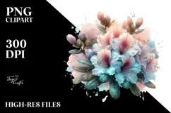 Shiny Rhododendron Watercolor PNG Product Image 3