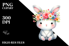 Cute Vibrant Sitting Bunny Cartoon | Sublimation Clipart Product Image 2