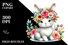 Cute Vibrant Sitting Bunny Cartoon | Sublimation Clipart Product Image 2