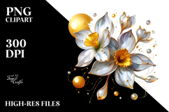 Abstract Glossy Narcissus PNG Product Image 2