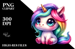 Cute Unicorn with Cool Haircut PNG Product Image 2