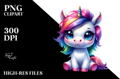Cute Unicorn with Cool Haircut PNG Product Image 2