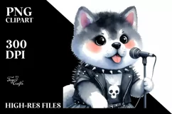 Sublimation Akita Punk Singer Clipart Product Image 3