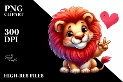 Funny Cute Lion Smiling Love Sign Product Image 3