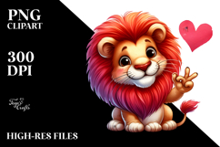 Funny Cute Lion Smiling Love Sign Product Image 2
