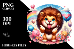 Funny Cute Lion Smiling Love Sign Product Image 2