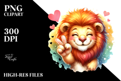 Funny Love Sign Lion | Sublimation Clipart Product Image 2