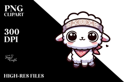 Silly Cartoon Lamb with Big Eyes PNG Product Image 2