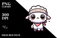 Silly Cartoon Lamb with Big Eyes PNG Product Image 2
