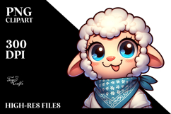 Silly Cartoon Lamb with Big Eyes PNG Product Image 2