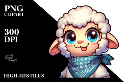 Silly Cartoon Lamb with Big Eyes PNG Product Image 2