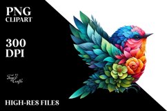 Vibrant Bird with Flowers PNG Product Image 3