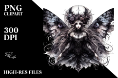 Detailed Whimsical Watercolor Gothic Fairy PNG Product Image 2