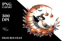 Autumn Duck with Jack-o&#039;-Lanterns PNG Product Image 2