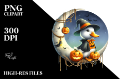 Autumn Duck with Jack-o&#039;-Lanterns Clipart Product Image 2