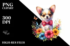 Watercolor Chihuahua Sticker Clipart Product Image 1