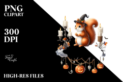 Autumn Squirrel with Candles PNG Product Image 2