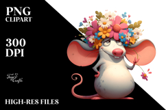 Goofy Mouse with Flower Crown, Trending on Artstation Product Image 2