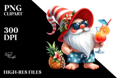 Whimsical Gnome Drinking a Cocktail PNG Product Image 2