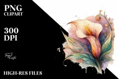 Wooden Calla Lily with Watercolor Splash Product Image 3