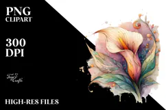 Wooden Calla Lily with Watercolor Splash Product Image 2