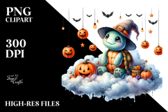 Spooky Turtle Dressed for Halloween PNG Product Image 2