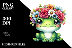 Cute Vibrant Adorned Frog Cartoon | Sublimation Clipart Product Image 2