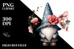 Watercolor GNOME with Cosmos PNG Product Image 2
