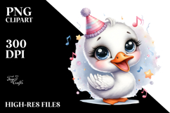 Energetic Baby Swan with Big Eyes PNG Product Image 2
