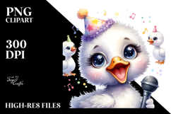 Punk Look Baby Swan with Astronaut Helmet PNG Product Image 2