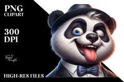 Goofy Cartoon Panda PNG Product Image 2