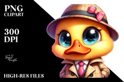 baby Duck in Detective Trench Coat, PNG Product Image 2