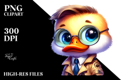 baby Duck in Detective Trench Coat, PNG Product Image 2