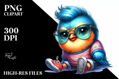 Cute Baby Bird Sitting PNG Product Image 1