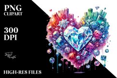 3D Diamond Ice Heart PNG Product Image 2