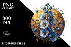 Golden Stained Delphinium | Sublimation Clipart Product Image 1