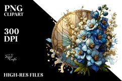 Golden Stained Delphinium | Sublimation Clipart Product Image 1