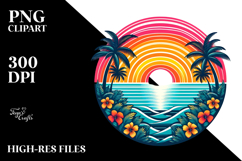 Retro Tropical Rainbow Sunset, 20 oz Tumbler Product Image 2