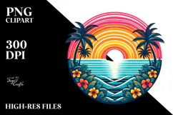 Retro Tropical Rainbow Sunset, 20 oz Tumbler Product Image 2