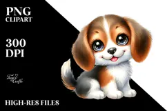 Happy Baby Beagle Cartoon PNG Product Image 2
