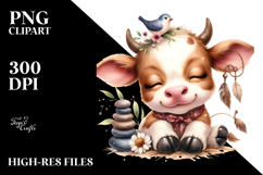 Energetic Baby Cow PNG Product Image 2